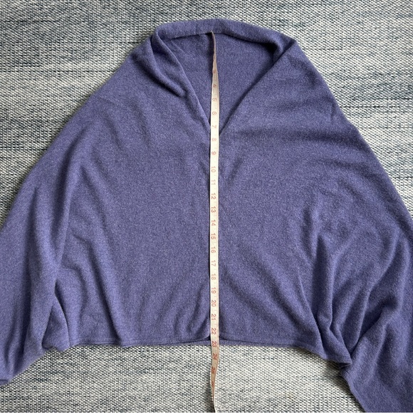 Alashan Lavender Cashmere Poncho Sweater Draped Dress Topper Shawl pashmina wrap - Picture 10 of 11